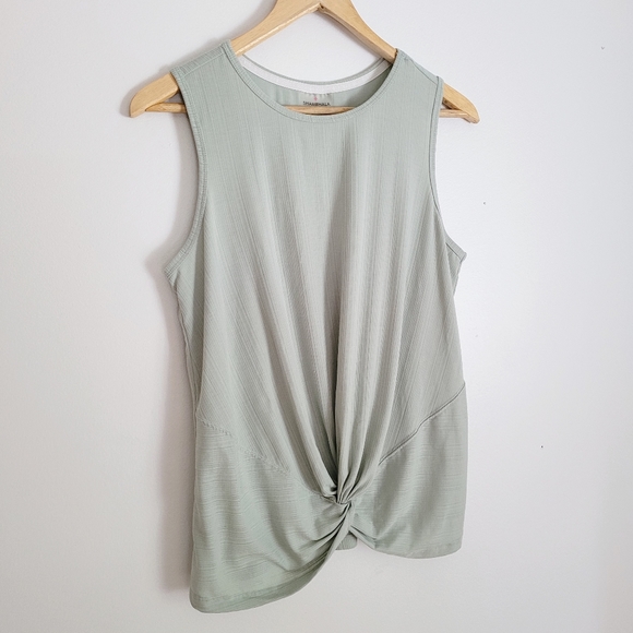 Shambhala | Mint Twist Front Knot Tank Top - Picture 3 of 11